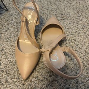 Calvin Klein Nude Pointed-Toe Heels